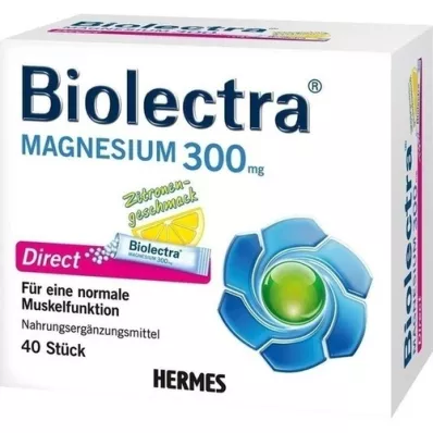 BIOLECTRA Magnesium 300 mg Direct Lemon Sticks, 40 szt