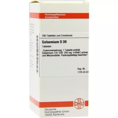 GELSEMIUM D 30 tabletek, 200 szt