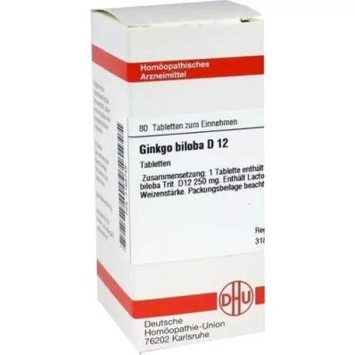 GINKGO BILOBA D 6 tabletek, 80 szt