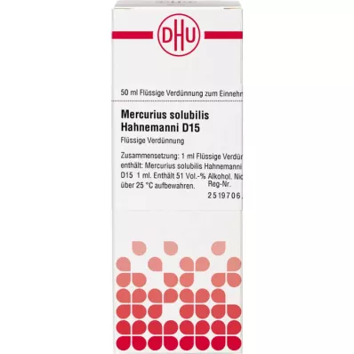 MERCURIUS SOLUBILIS Hahnemanni D 15 Rozcieńczenie, 50 ml