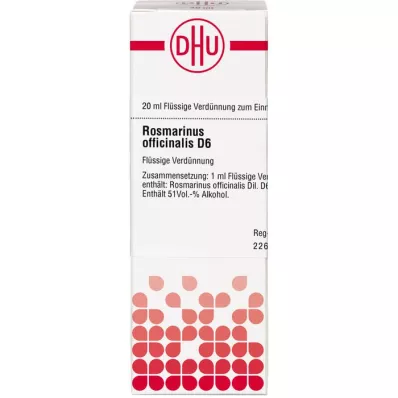 ROSMARINUS OFFICINALIS D 6 Rozcieńczenie, 20 ml