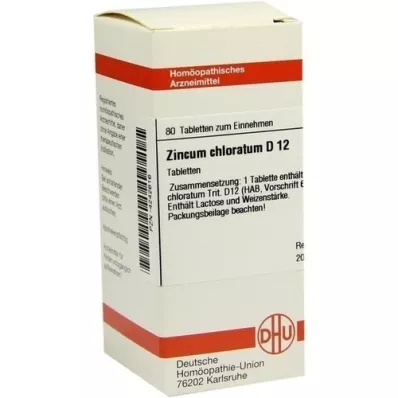 ZINCUM CHLORATUM D 12 tabletek, 80 szt