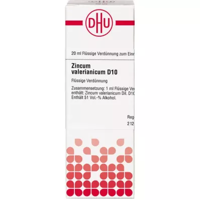 ZINCUM VALERIANICUM D 10 Rozcieńczenie, 20 ml