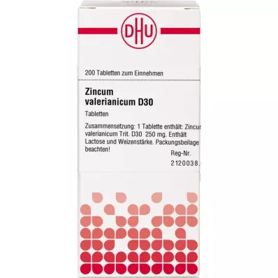 ZINCUM VALERIANICUM D 30 tabletek, 200 szt