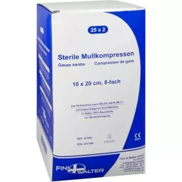MULLKOMPRESSEN 10x20 cm sterylne 8x, 25X2 szt