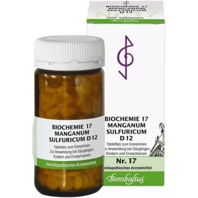 BIOCHEMIE 17 Manganum sulphuricum D 12 tabletek, 200 szt