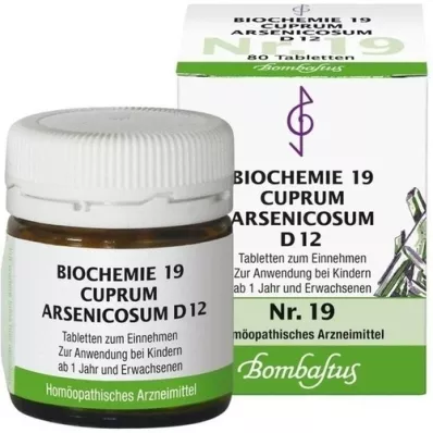 BIOCHEMIE 19 Cuprum arsenicosum D 12 tabletek, 80 szt