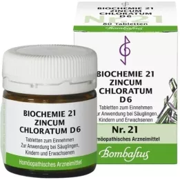 BIOCHEMIE 21 Zincum chloratum D 6 tabletek, 80 szt