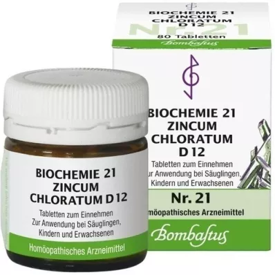 BIOCHEMIE 21 Zincum chloratum D 12 tabletek, 80 szt