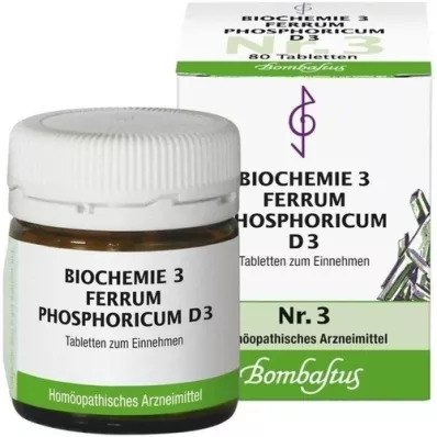 BIOCHEMIE 3 Ferrum phosphoricum D 3 tabletki, 80 szt