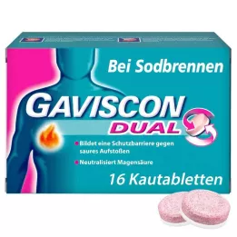 GAVISCON Tabletki do żucia Dual 250mg/106,5mg/187,5mg, 16 szt