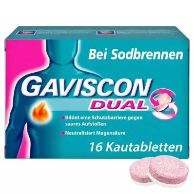 GAVISCON® Tabletki do żucia podwójne o podwójnym działaniu przeciw zgadze, 16 szt GAVISCON® Tabletki do żucia podwójne o podwójnym działaniu przeciw zgadze, 16 szt