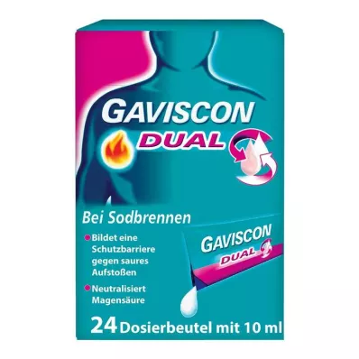 GAVISCON Dual 500mg/213mg/325mg Suspens.in bag, 24X10 ml