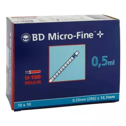 BD MICRO-FINE+ Insulinspr.0,5 ml U100 12,7 mm, 100X0,5 ml