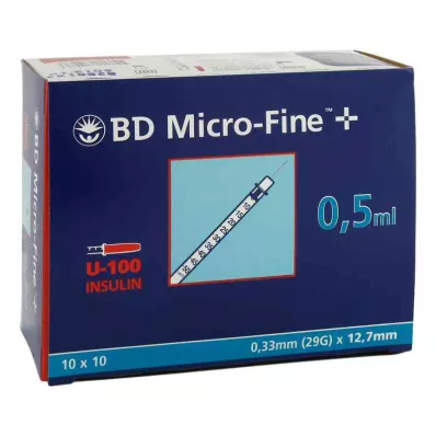 BD MICRO-FINE+ Insulinspr.0,5 ml U100 12,7 mm, 100X0,5 ml BD MICRO-FINE+ Insulinspr.0,5 ml U100 12,7 mm, 100X0,5 ml