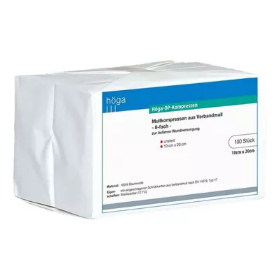 HÖGA-KOMPRESSEN OP 10x20 cm niesterylne 8x, 100 szt HÖGA-KOMPRESSEN OP 10x20 cm niesterylne 8x, 100 szt