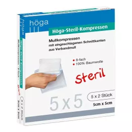 HÖGA-KOMPRESSEN 5x5 cm sterylny 8x, 5X2 St