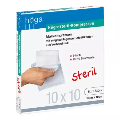 HÖGA-KOMPRESSEN 10x10 cm sterylne 8x, 5X2 szt