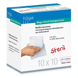 HÖGA-KOMPRESSEN 10x10 cm sterylne 8x, 25X2 szt