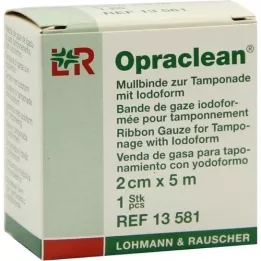 OPRACLEAN Opatrunek z gazy na tampon z jodoformem 2 cm x 5 m, 1 szt