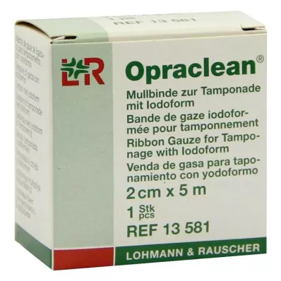 OPRACLEAN Opatrunek z gazy na tampon z jodoformem 2 cm x 5 m, 1 szt