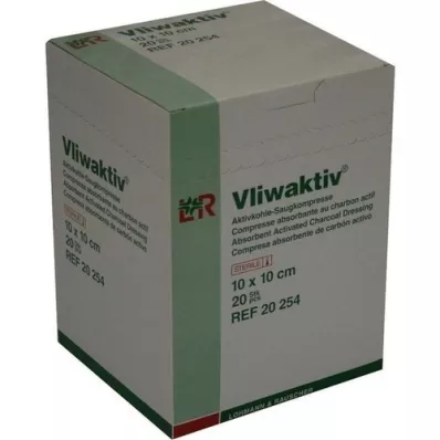 VLIWAKTIV Komp. do odsysania z węglem aktywnym sterylny 10x10 cm, 20 szt