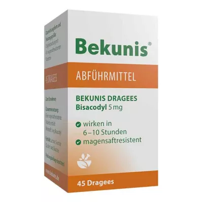 BEKUNIS Dragees Bisacodyl 5 mg tabletki powlekane dojelitowo, 45 szt BEKUNIS Dragees Bisacodyl 5 mg tabletki powlekane dojelitowo, 45 szt