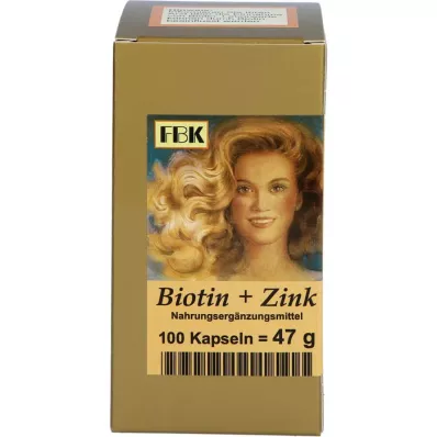 BIOTIN PLUS Cynk do włosów w kapsułkach, 100 kapsułek