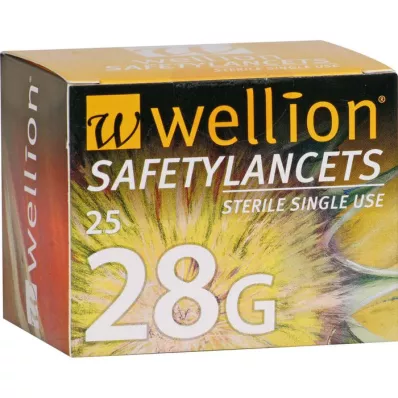 WELLION Emalie bezpieczne Safetylancets 28 G, 25 szt
