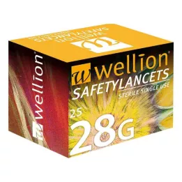 WELLION Emalie bezpieczne Safetylancets 28 G, 25 szt