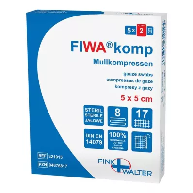 MULLKOMPRESSEN 5x5 cm sterylny 8x, 5X2 St