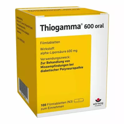 Thiogamma 600 doustne tabletki powlekane, 100 sztuk Thiogamma 600 doustne tabletki powlekane, 100 sztuk