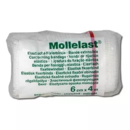 MOLLELAST Bandaż 6 cmx4 m biały, 1 szt