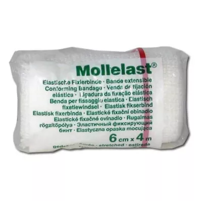 MOLLELAST Bandaż 6 cmx4 m biały, 1 szt