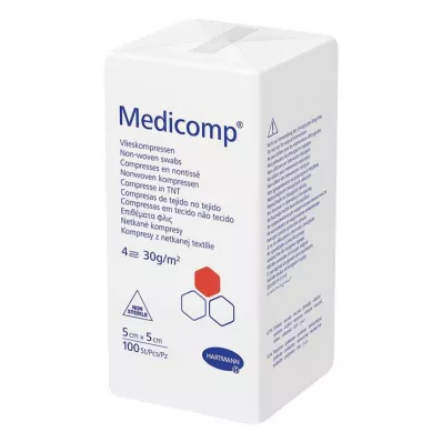 MEDICOMP Włóknina komp. niesterylna 5x5 cm 4-warstwowa, 100 szt