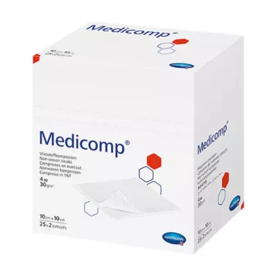 MEDICOMP Włóknina komp. niesterylna 10x10 cm 4-warstwowa, 100 szt MEDICOMP Włóknina komp. niesterylna 10x10 cm 4-warstwowa, 100 szt