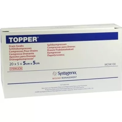 TOPPER Kompres szczelinowy 5x5 cm sterylny, 20X5 szt