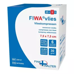 VLIESKOMPRESSEN 7,5x7,5 cm sterylne 6x, 25X2 szt