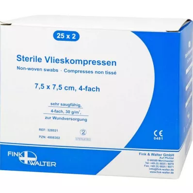 VLIESKOMPRESSEN 7,5x7,5 cm sterylne 4-warstwowe, 25X2 szt VLIESKOMPRESSEN 7,5x7,5 cm sterylne 4-warstwowe, 25X2 szt