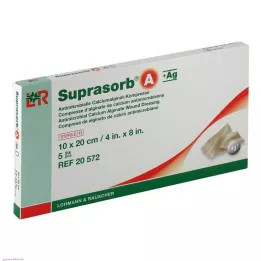 SUPRASORB A+Ag Antimik.Cal.Alginat Kompr.10x20 cm, 5 szt