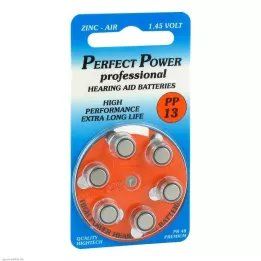BATTERIEN f.aparaty słuchowe Power PP13, 6 szt