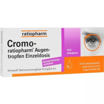 CROMO-RATIOPHARM Pojedyncza dawka kropli do oczu, 20 x 0,5 ml