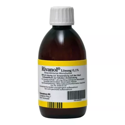 RIVANOL Roztwór 0,1%, 300 ml RIVANOL Roztwór 0,1%, 300 ml