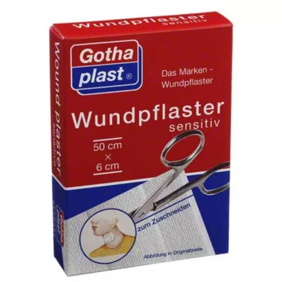 GOTHAPLAST Gips wrażliwy na rany 6 cm x 0,5 m cięty, 1 szt GOTHAPLAST Gips wrażliwy na rany 6 cm x 0,5 m cięty, 1 szt