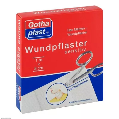GOTHAPLAST Gips wrażliwy na rany 8 cmx1 m cięty, 1 szt GOTHAPLAST Gips wrażliwy na rany 8 cmx1 m cięty, 1 szt