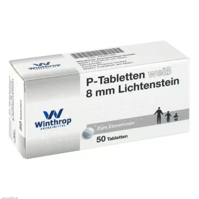 Tabletki P białe 8 mm, 50 szt