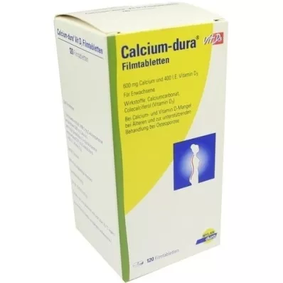 CALCIUM DURA Tabletki powlekane Vit D3, 120 kapsułek