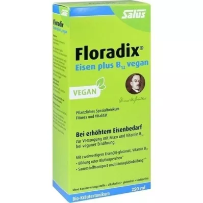 FLORADIX Wegański tonik z żelazem i witaminą B12, 250 ml