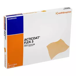 ACTICOAT Opatrunek Flex 3 10x10 cm, 5 szt