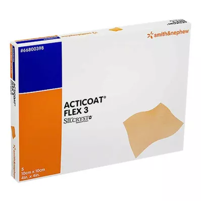 ACTICOAT Opatrunek Flex 3 10x10 cm, 5 szt